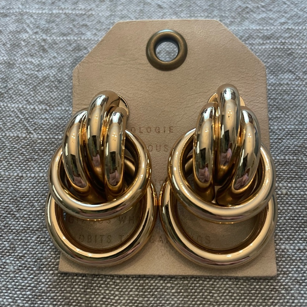 Anthropologie Gold Statement Earrings